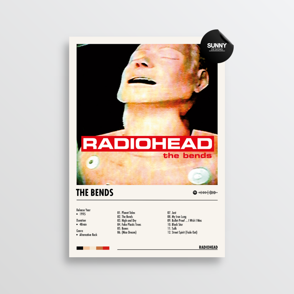 Radiohead The Bends merch custom album cover poster music poster personalized gifts poster mockup poster template album posters for wall Sunny Designs Poster 