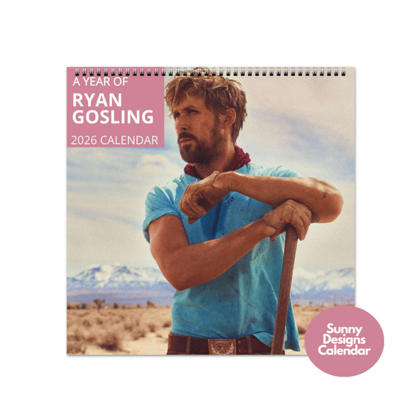 Ryan Gosling 2026 Wall Calendar - Sunny Designs Posters Celebrity Wall Art - Unique Gift - Celebrity Calendar Planner Desk