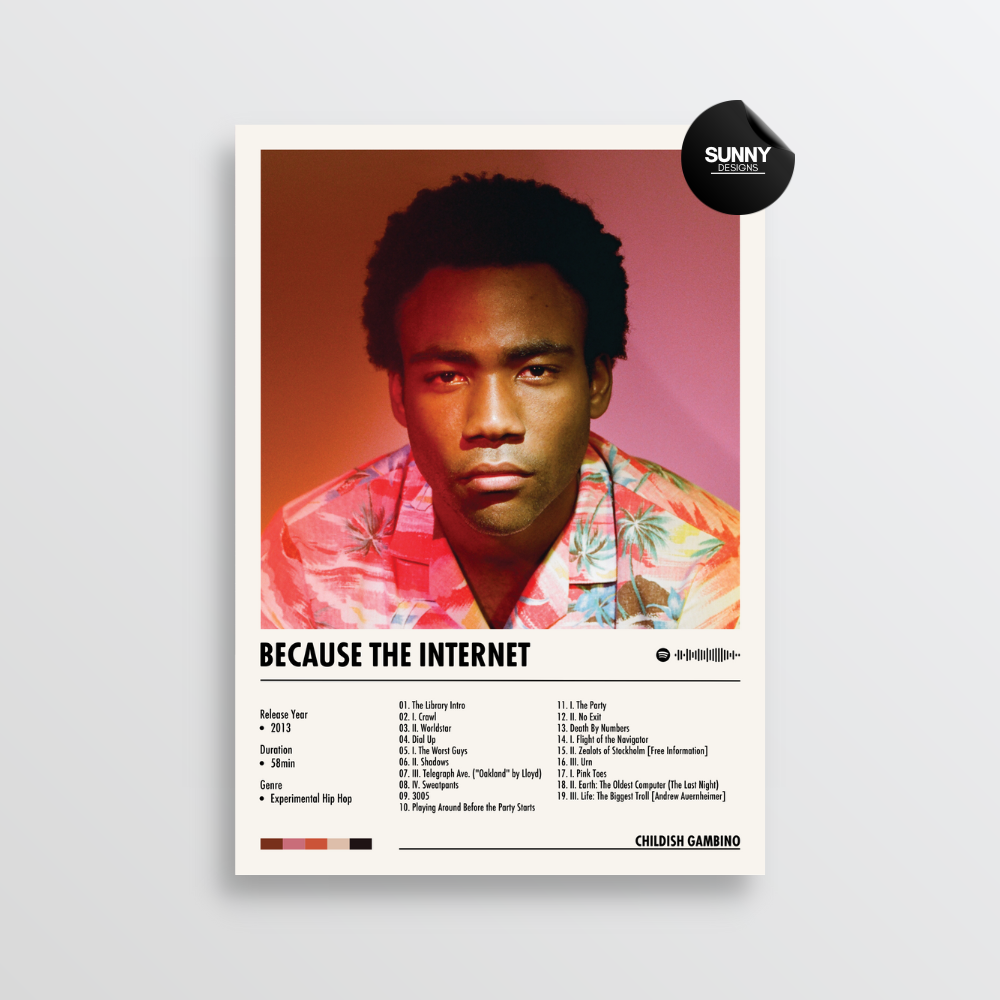 Childish Gambino Because the Internet merch custom album cover poster music poster personalized gifts poster mockup poster template Sunny Designs Poster