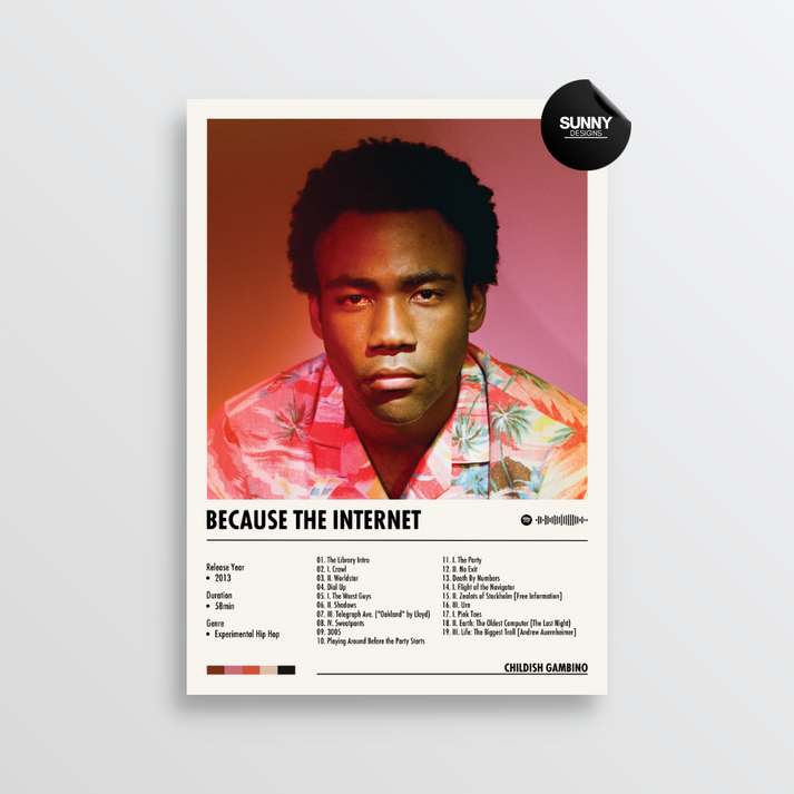 Childish Gambino Because the Album Cover Poster Sunny