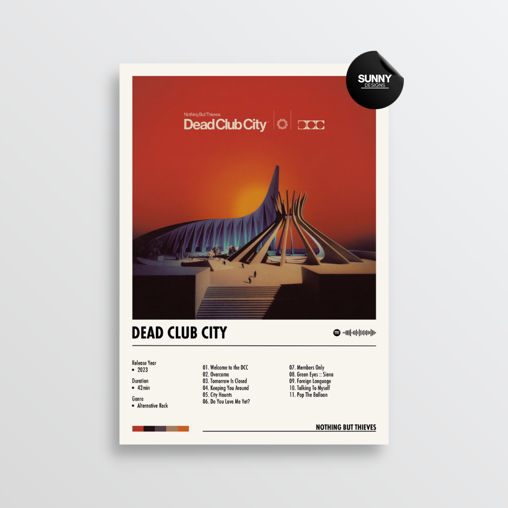 Nothing But Thieves Dead Club City merch custom album cover poster music poster personalized gifts poster mockup poster template album posters for wall Sunny Designs Poster 