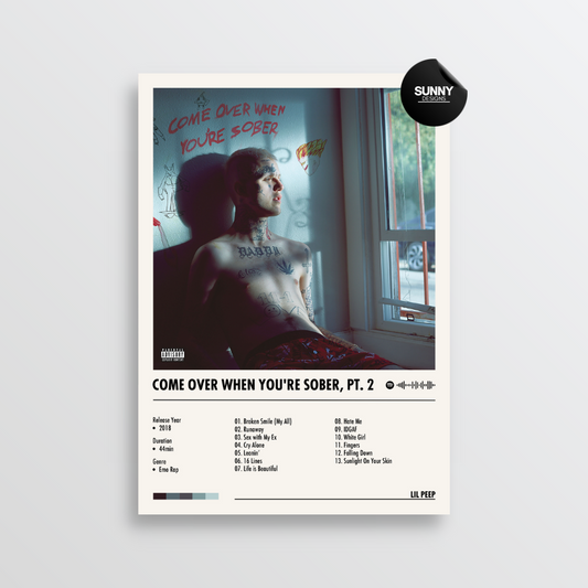 Lil Peep Come Over When You're Sober, Pt. 2 merch custom album cover poster music poster personalized gifts poster mockup poster template album posters for wall Sunny Designs Poster