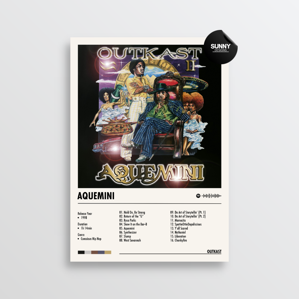 OutKast Aquemini merch custom album cover poster music poster personalized gifts poster mockup poster template album posters for wall Sunny Designs Poster 