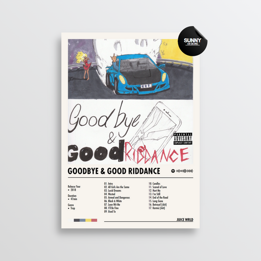 Juice WRLD Goodbye & Good Riddance merch custom album cover poster music poster personalized gifts poster mockup poster template Sunny Designs Poster