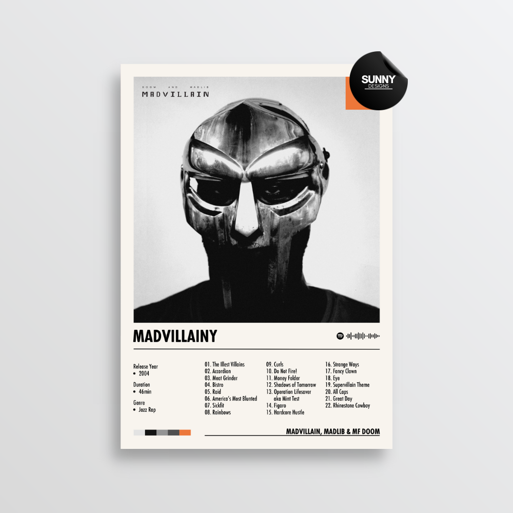 Madvillain Madlib MF DOOM Madvillainy merch custom album cover poster music poster personalized gifts poster mockup poster template Sunny Designs Poster 