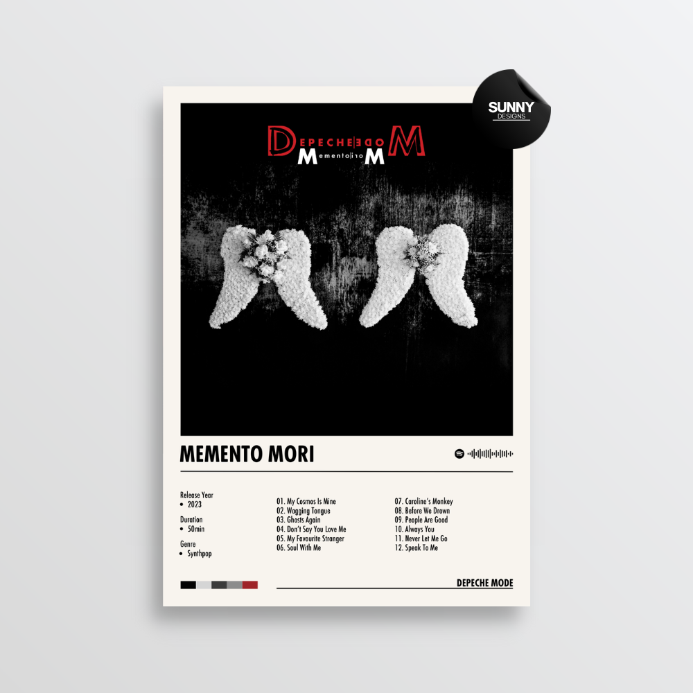 Depeche Mode Memento Mori merch custom album cover poster music poster personalized gifts poster mockup poster template album posters for wall tracklist Sunny Designs Poster
