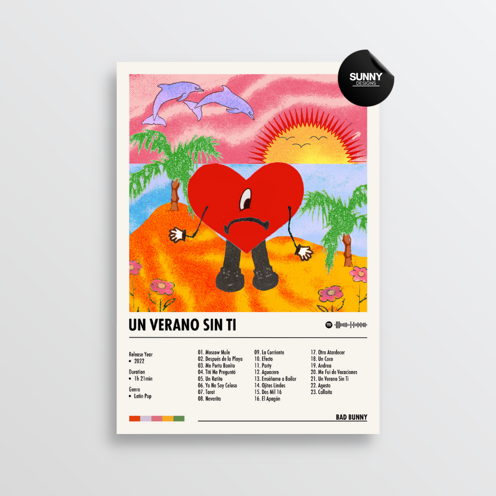 Bad Bunny Un Verano Sin Ti Album Cover Poster Sunny Designs Posters