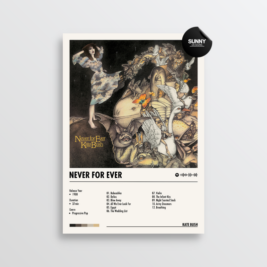 Kate Bush Never for Ever merch custom album cover poster music poster personalized gifts poster mockup poster template album posters for wall Sunny Designs Poster 