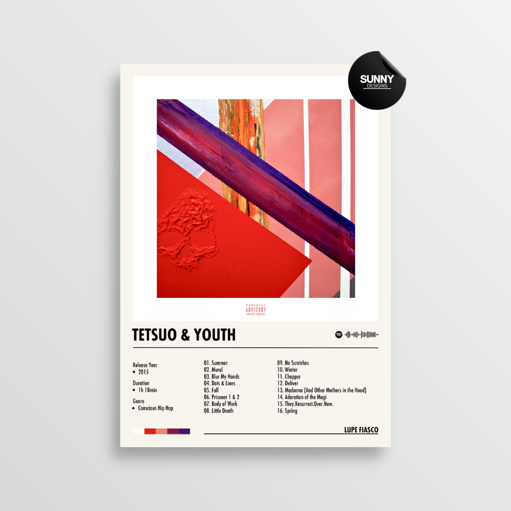 Lupe Fiasco Tetsuo & Youth merch custom album cover poster music poster personalized gifts poster mockup poster template album posters for wall tracklist Sunny Designs Poster
