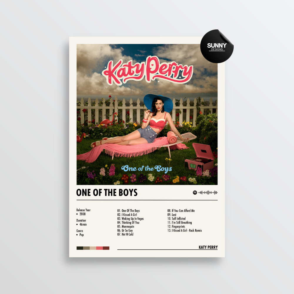 Katy Perry One Of The Boys merch custom album cover poster music poster personalized gifts poster mockup poster template album posters for wall Sunny Designs Poster 