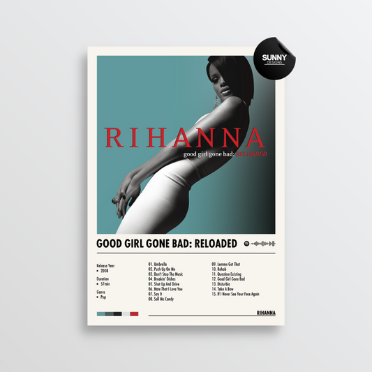 Rihanna Good Girl Gone Bad: Reloaded merch custom album cover poster music poster personalized gifts poster mockup poster template album posters for wall Sunny Designs Poster 