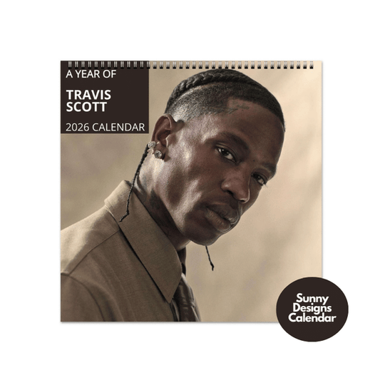 Travis Scott 2026 Wall Calendar - Sunny Designs Posters Celebrity Wall Art - Unique Gift - Celebrity Calendar Planner Desk