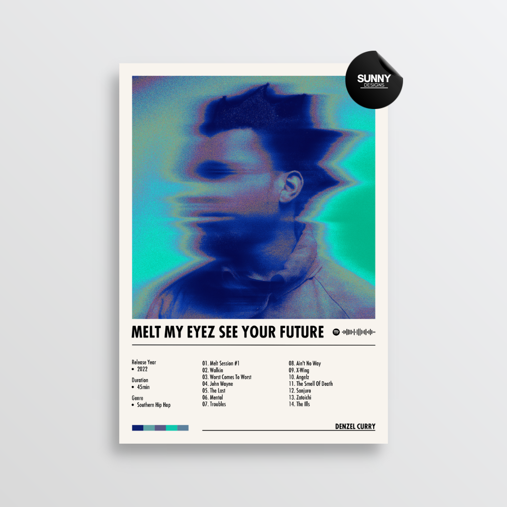 Denzel Curry Melt My Eyez See Your Future merch custom album cover poster music poster personalized gifts poster mockup poster template album posters for wall Sunny Designs Poster 