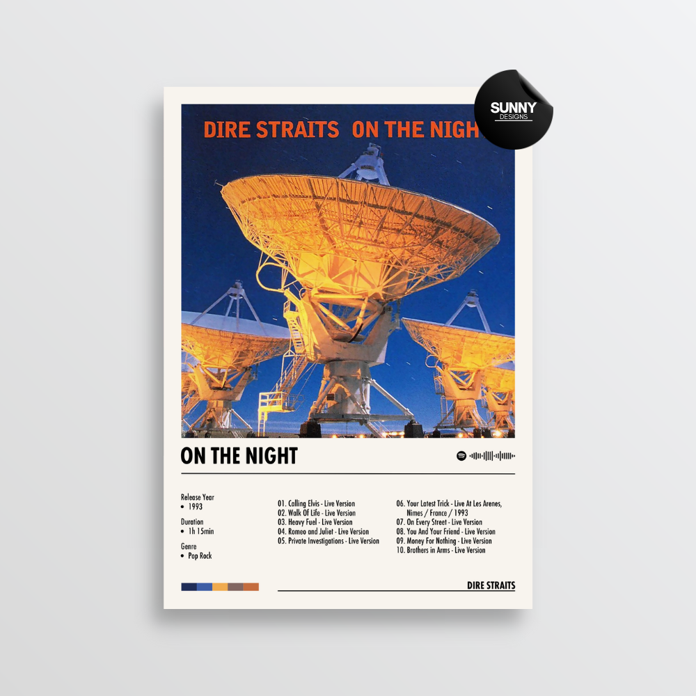 Dire Straits On the Night merch custom album cover poster music poster personalized gifts poster mockup poster template album posters for wall Sunny Designs Poster 