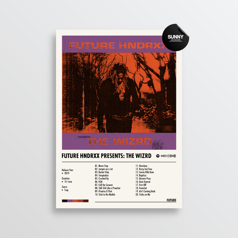 Future Future Hndrxx Presents: The WIZRD merch custom album cover poster music poster personalized gifts poster mockup poster template album posters for wall Sunny Designs Poster 