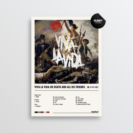 Coldplay Viva La Vida or Death and All His Friends merch custom album cover poster music poster personalized gifts poster mockup poster template Sunny Designs Poster 