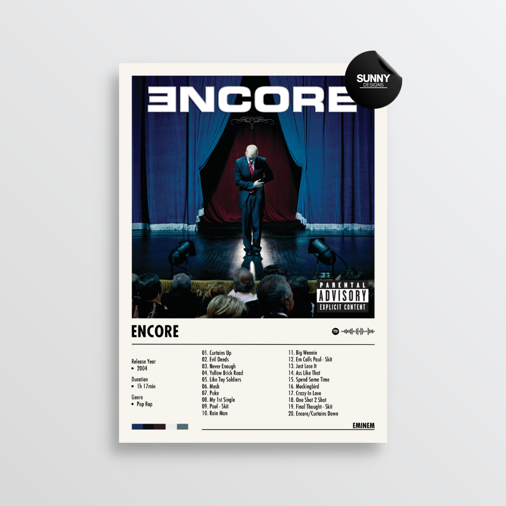 Eminem - Encore (Deluxe) | Album Cover Poster – Sunny Designs Posters
