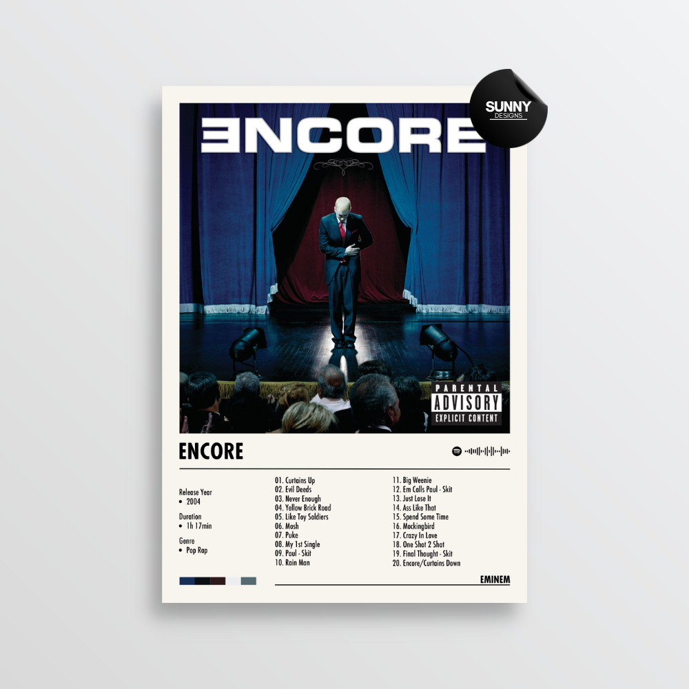 Eminem Encore (Deluxe) merch custom album cover poster music poster personalized gifts poster mockup poster template album posters for wall Sunny Designs Poster 