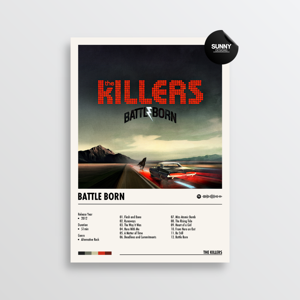 The Killers Battle Born merch custom album cover poster music poster personalized gifts poster mockup poster template album posters for wall Sunny Designs Poster 