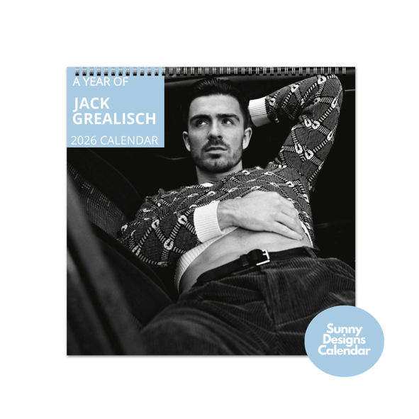 Jack Grealish 2026 Wall Calendar - Sunny Designs Posters Celebrity Wall Art - Unique Gift - Celebrity Calendar Planner Desk