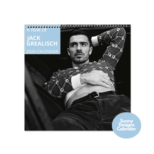 Jack Grealish 2026 Wall Calendar - Sunny Designs Posters Celebrity Wall Art - Unique Gift - Celebrity Calendar Planner Desk