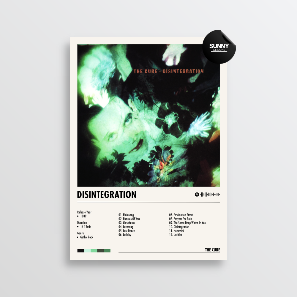 The Cure Disintegration merch custom album cover poster music poster personalized gifts poster mockup poster template album posters for wall Sunny Designs Poster
