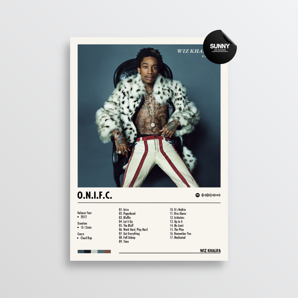 Wiz Khalifa ONIFC merch custom album cover poster music poster personalized gifts poster mockup poster template album posters for wall Sunny Designs Poster
