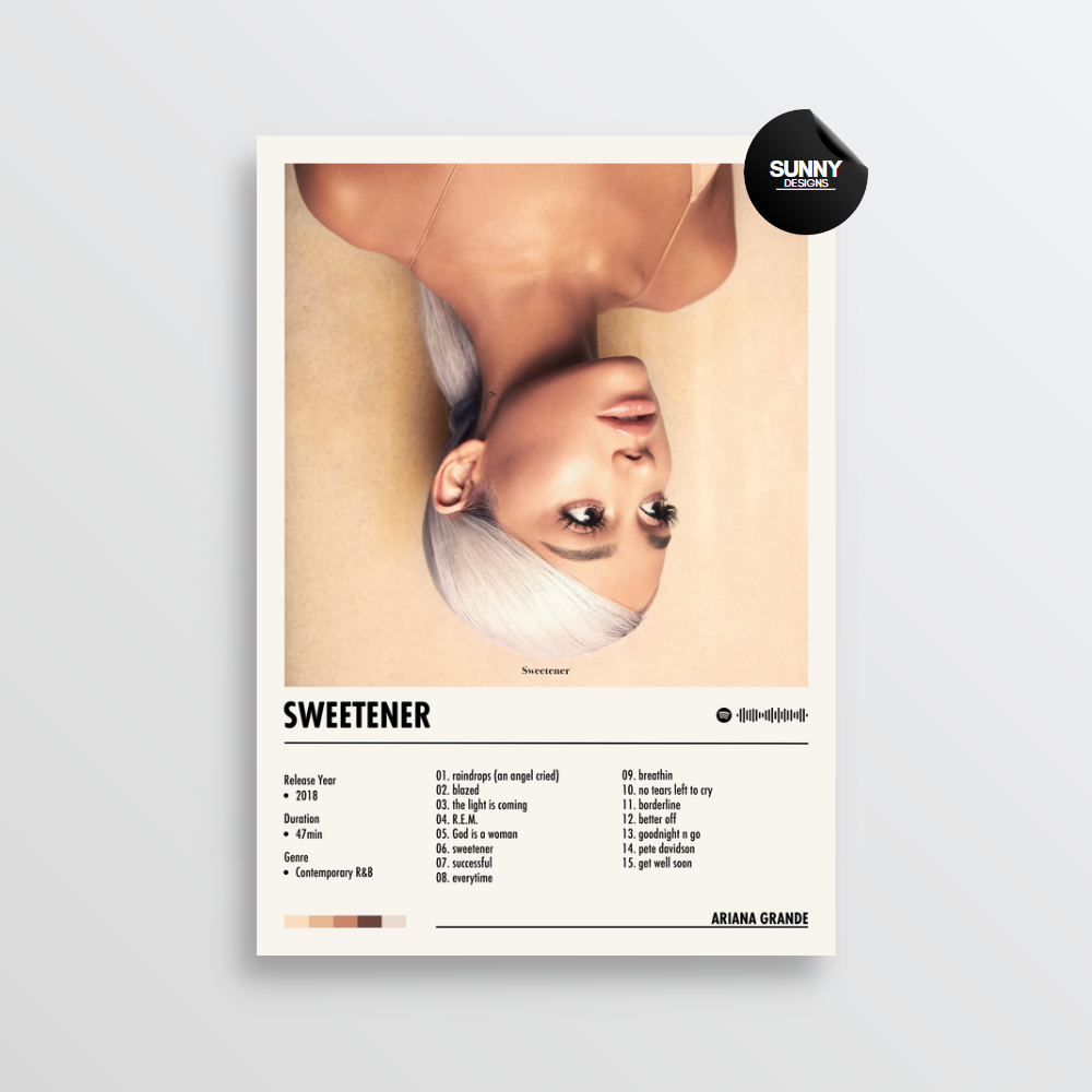 Ariana Grande Sweetener merch custom album cover poster music poster personalized gifts poster mockup poster template Sunny Designs Poster 