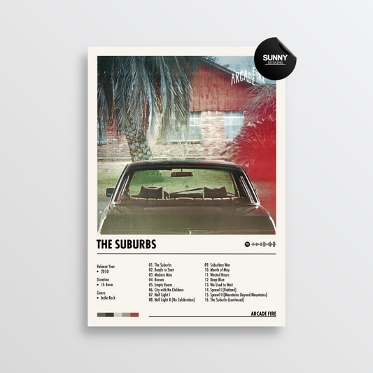 Arcade Fire The Suburbs merch custom album cover poster music poster personalized gifts poster mockup poster template album posters for wall Sunny Designs Poster 