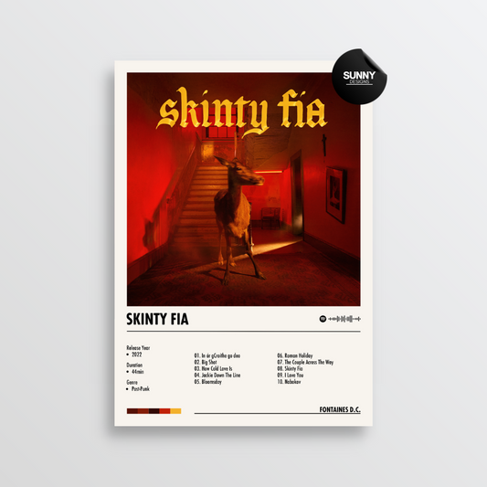 Fontaines DC Skinty Fia  merch custom album cover poster music poster personalized gifts poster mockup poster template album posters for wall tracklist Sunny Designs Poster
