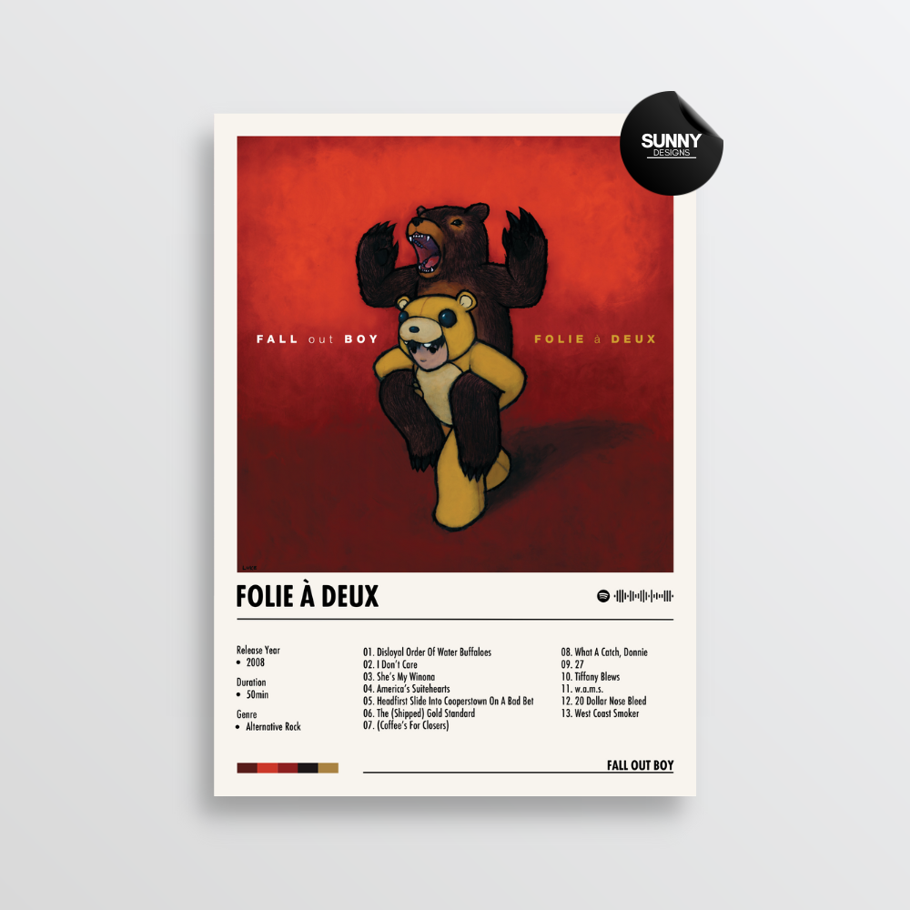 Fall Out Boy Folie a Deux merch custom album cover poster music poster personalized gifts poster mockup poster template album posters for wall Sunny Designs Poster 