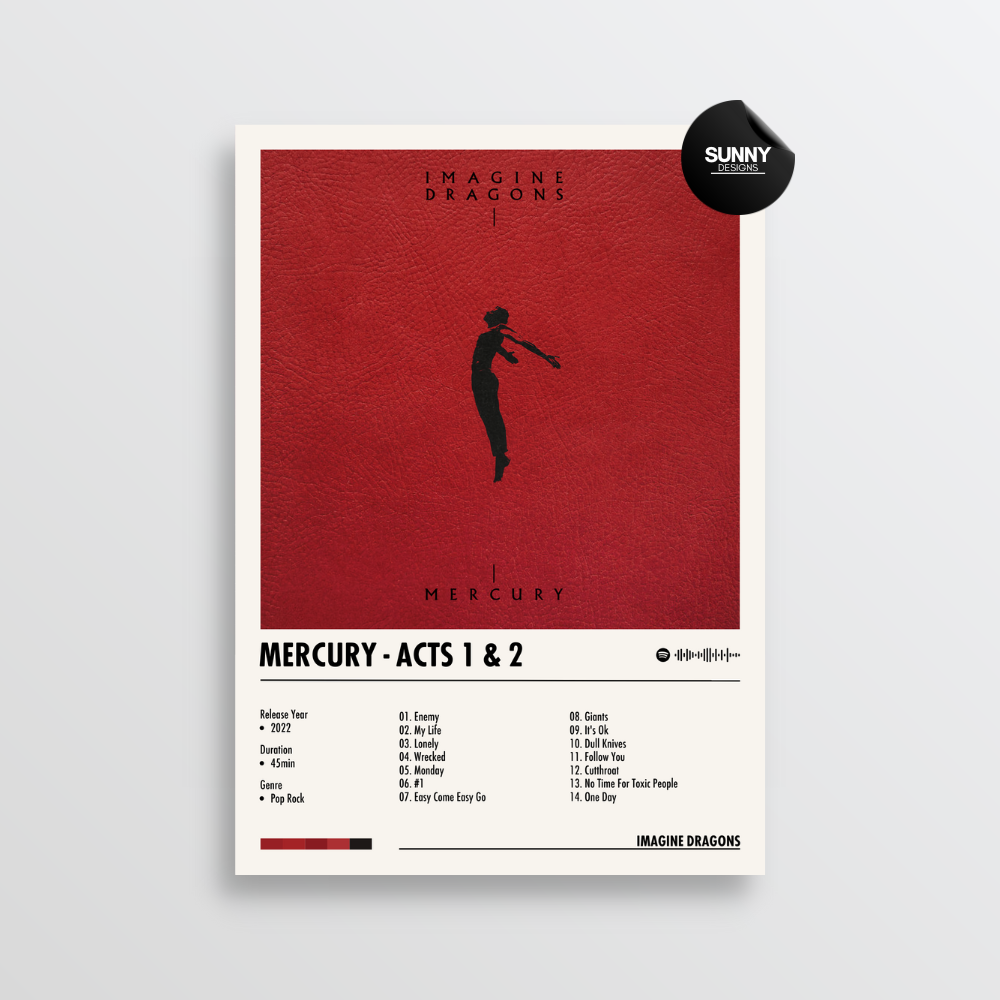 Imagine Dragons Mercury - Acts 1 & 2 merch custom album cover poster music poster personalized gifts poster mockup poster template album posters for wall Sunny Designs Poster 