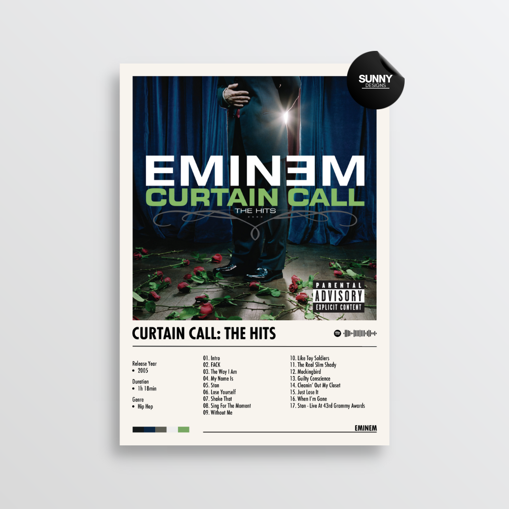 Eminem Curtain Call The Hits merch custom album cover poster music poster personalized gifts poster mockup poster template album posters for wall Sunny Designs Poster 