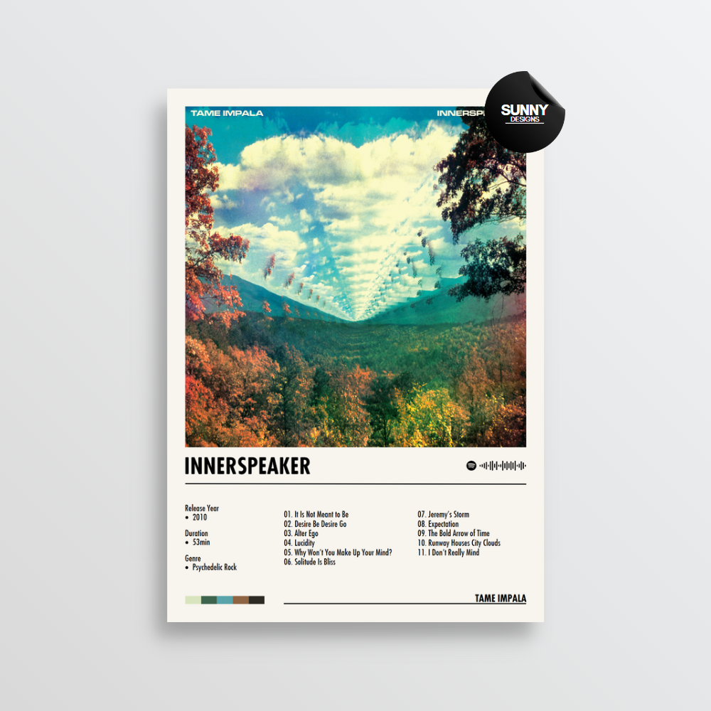 Tame Impala Innerspeaker merch custom album cover poster music poster personalized gifts poster mockup poster template Sunny Designs Poster 