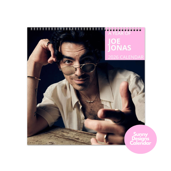 Joe Jonas 2026 Wall Calendar - Sunny Designs Posters Celebrity Wall Art - Unique Gift - Celebrity Calendar Planner Desk 