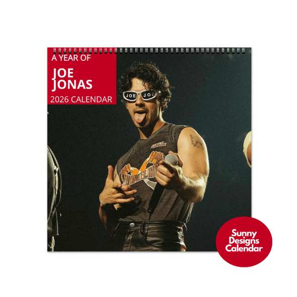 Joe Jonas 2026 Wall Calendar - Sunny Designs Posters Celebrity Wall Art - Unique Gift - Celebrity Calendar Planner Desk 