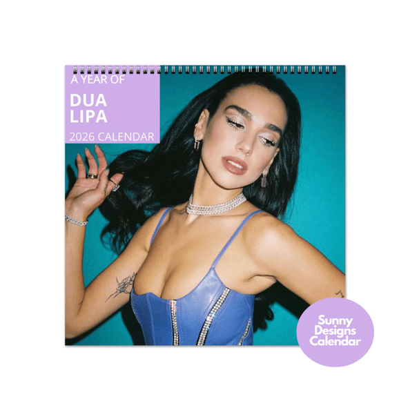 Dua Lipa 2026 Wall Calendar - Sunny Designs Posters Celebrity Wall Art - Unique Gift - Celebrity Calendar Planner Desk