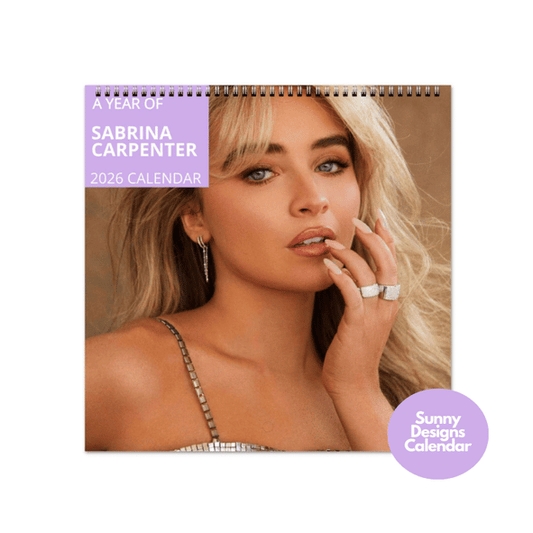 Sabrina Carpenter 2026 Wall Calendar - Sunny Designs Posters Celebrity Wall Art - Unique Gift - Celebrity Calendar Planner Desk