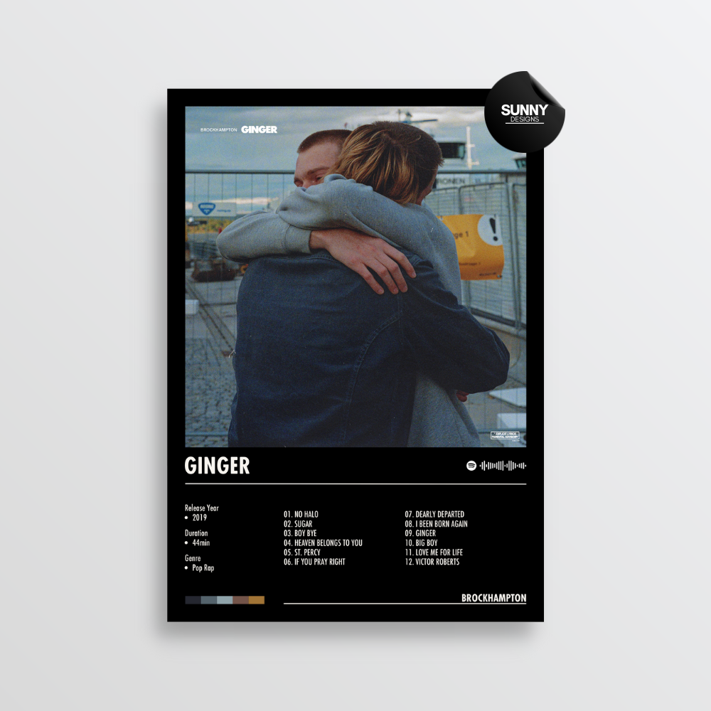 BROCKHAMPTON GINGER  merch custom album cover poster music poster personalized gifts poster mockup poster template album posters for wall Sunny Designs Poster 