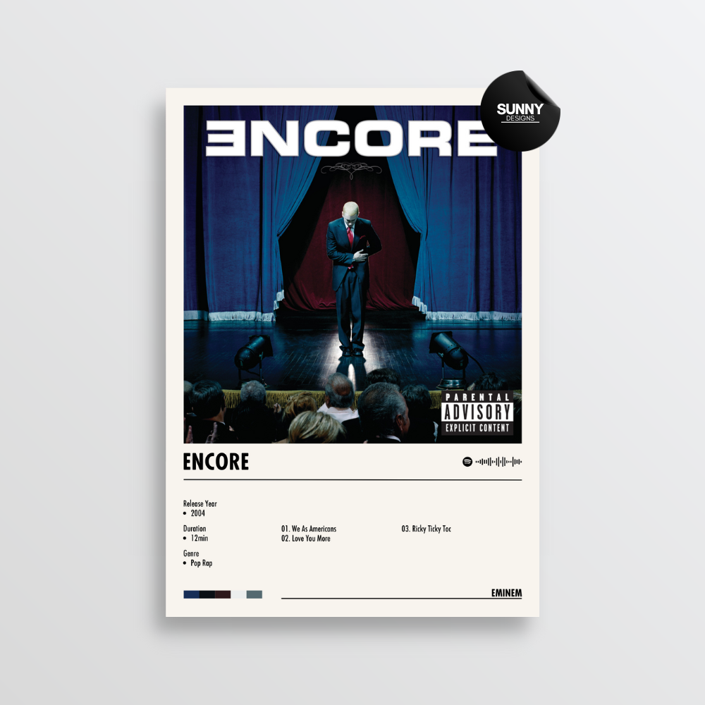 Eminem Encore (Deluxe) merch custom album cover poster music poster personalized gifts poster mockup poster template album posters for wall Sunny Designs Poster 