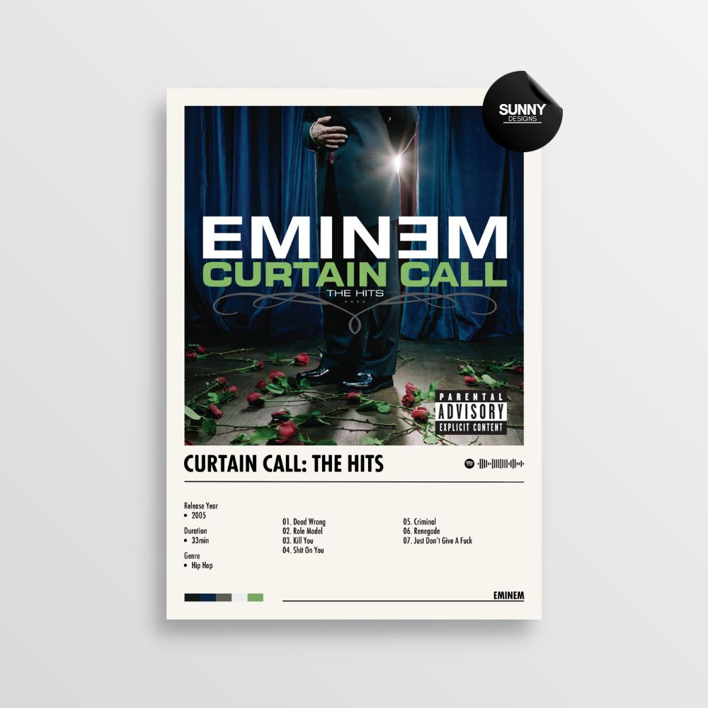 Eminem Curtain Call The Hits merch custom album cover poster music poster personalized gifts poster mockup poster template album posters for wall Sunny Designs Poster 