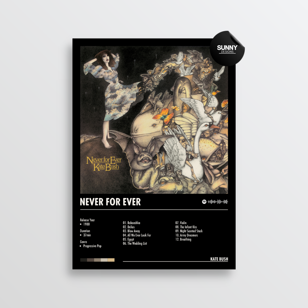 Kate Bush Never for Ever merch custom album cover poster music poster personalized gifts poster mockup poster template album posters for wall Sunny Designs Poster 