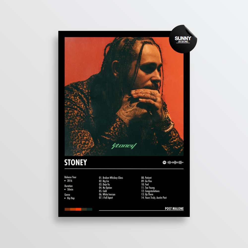 Post Malone Stoney merch custom album cover poster music poster personalized gifts poster mockup poster template Sunny Designs Poster