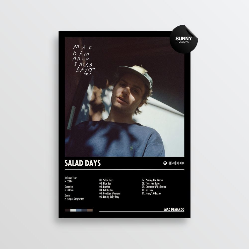 Mac DeMarco Salad Days merch custom album cover poster music poster personalized gifts poster mockup poster template album posters for wall Sunny Designs Poster 