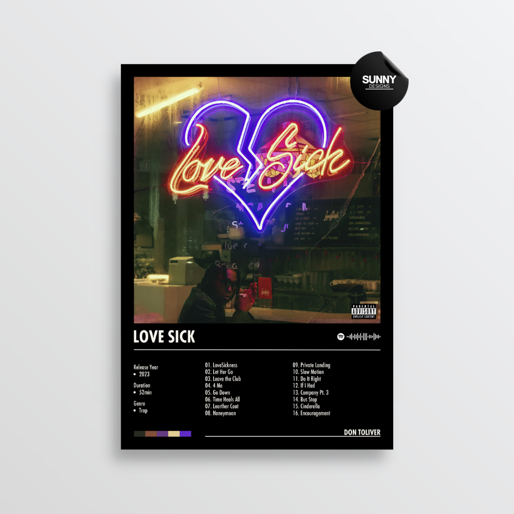 Don Toliver Love Sick merch custom album cover poster music poster personalized gifts poster mockup poster template album posters for wall Sunny Designs Poster 