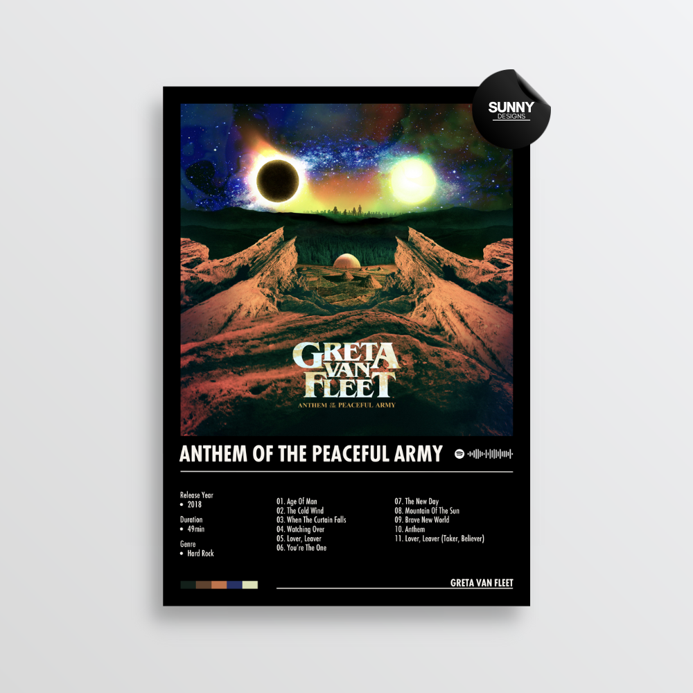 Greta Van Fleet Anthem Of The Peaceful Army merch custom album cover poster music poster personalized gifts poster mockup poster template album posters for wall Sunny Designs Poster 