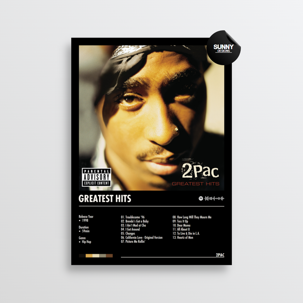 2pac - Greatest Hits | Album Cover Poster – Sunny Designs Posters