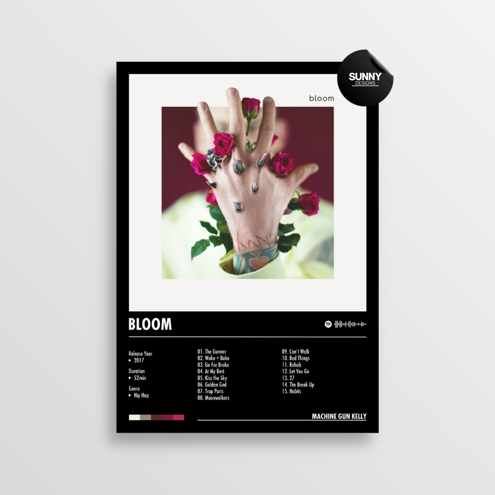 Machine Gun Kelly bloom merch custom album cover poster music poster personalized gifts poster mockup poster template album posters for wall Sunny Designs Poster 