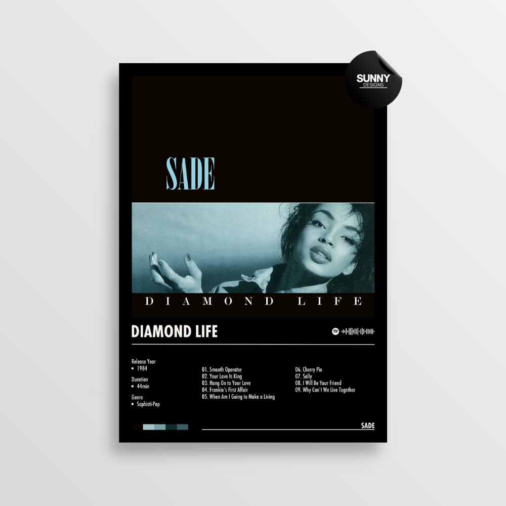 Sade Diamond Life merch custom album cover poster music poster personalized gifts poster mockup poster template album posters for wall Sunny Designs Poster 