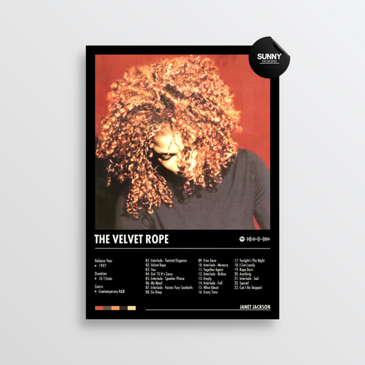 Janet Jackson The Velvet Rope merch custom album cover poster music poster personalized gifts poster mockup poster template album posters for wall Sunny Designs Poster 